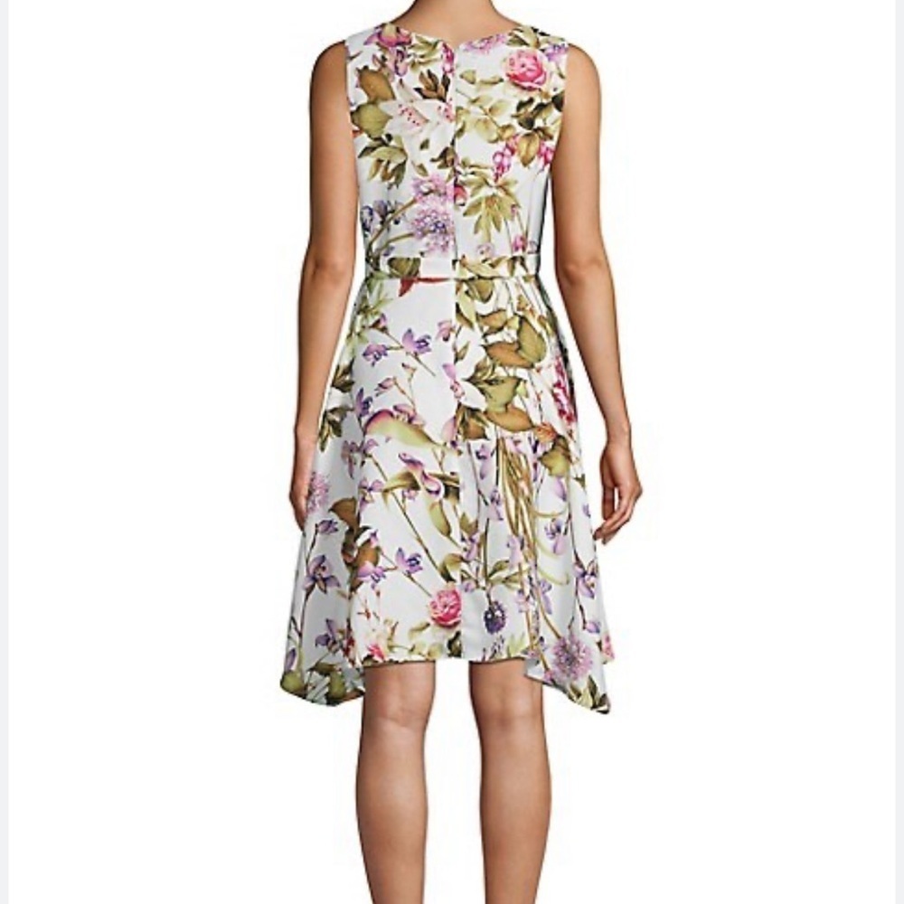 DN Designs Faux Wrap Floral with Asymmetric Hem Dress sz 14W